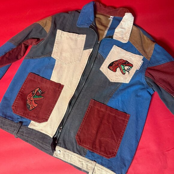 Upcycled Patchwork Serpent Jacket — Unisex Streetwear Heat - Picture 5 of 12